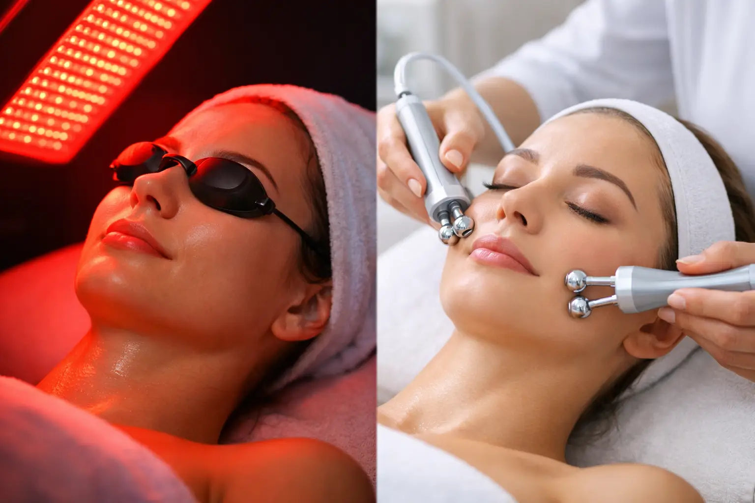 Red Light Therapy vs Microcurrent Facial